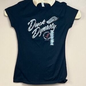 Duck Dynasty Womens Graphic T-Shirt Black XL Money Family Ducks Short Sleeve New